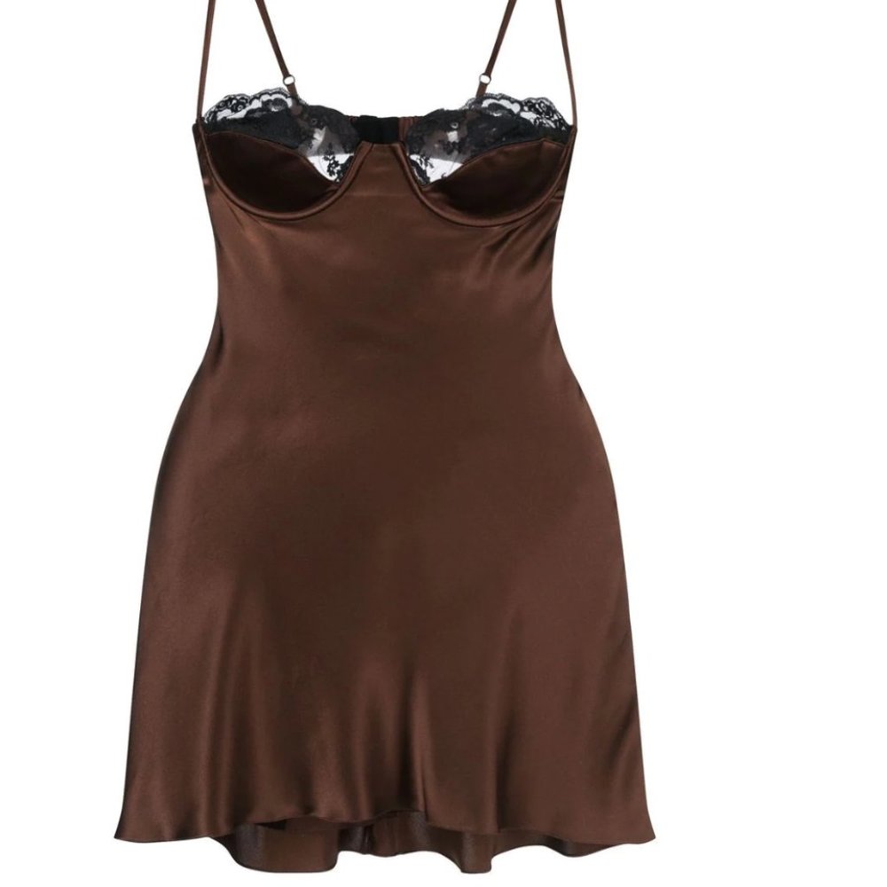 Mirror Palais Underwire Slip Dress in Hershey's Kiss